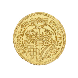Ducat, Charles II (Duke of Ziebice–Olesnica; 1587–1617). 1611. Obverse: male bust in armour with a