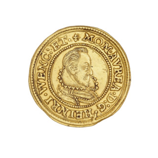 Ducat, 1621. Obverse: bust of Henryk Waclaw right, in armour, with a ruff and pearl rim; rosette
