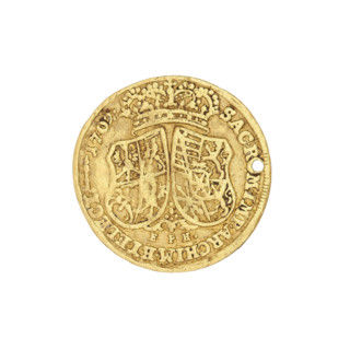 1/2 Saxon-Polish ducat, Augustus II the Strong (King of Poland; 1697–1706, 1709–1733), maker: