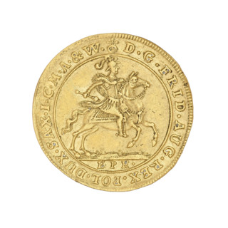Saxon-Polish ducat, Augustus II the Strong (King of Poland; 1697–1706, 1709–1733; 1670–1733).
