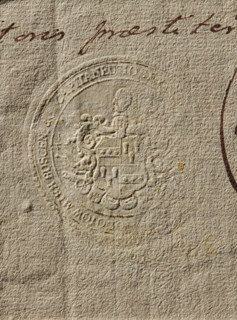 Seal of the Starost of Busko (ca. 1771). Round dry impression of the seal of the Starost of Busko.