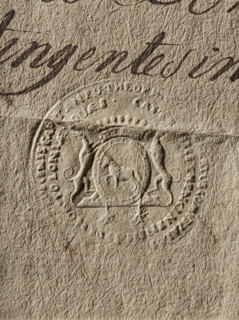 Seal of Teofil Count Zaluski, Starost of Checiny. Round seal impression of the Crown Court