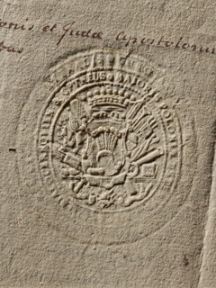 Seal of Jerzy Wandalin Mniszek, Starost of Kcyn, Jerzy August Wandalin (1715–1778). Oval dry