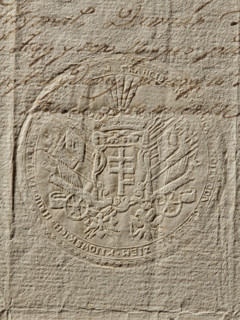 Seal of Franciszek Potocki, Voivode of Vilnius, Starost of Hrubieszów; Pilawa coat of arms; Round