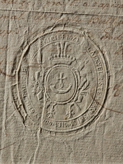 Seal of Józef Gabriel Stempkowski, Voivode of Kiev, Józef Gabriel Stempkowski (1785–1790). Oval dry
