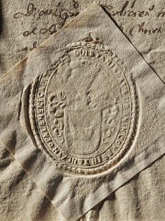 Seal of Stanislaw Opalinski, starost of Korczyna (1647–1704). Oval impression of a private/document