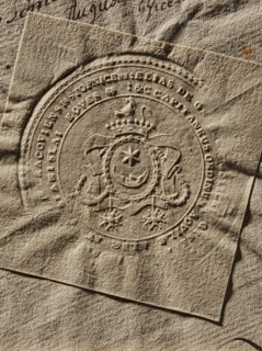 Seal of Eliasz Wodzicki, Starost of Kraków. Round seal impression of Eliasz Wodzicki, Starost of