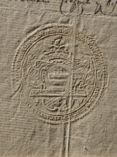Seal of Maciej Luszczewski, Starost of Leczyca. Oval seal impression of the Starost of Leczyca,