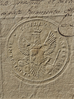 Seal of the starost of the town of Lowicz (ca. 1789), Zurakowski, Witold (?-1927). Round imprint of