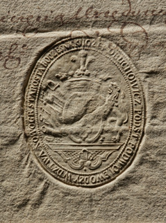 Seal of Józef Obuchowicz, Starost of Boczesnik; Oval impression of the seal. On the decorative