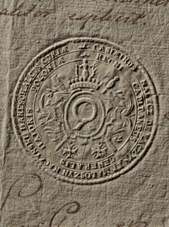 Imprint of the seal of Kazimierz Raczynski, Starost General of Greater Poland (Kazimierz Jan