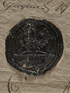 Seal of the Royal Prussia office in Glogów on documents, Zurakowski, Witold (?-1927) — official