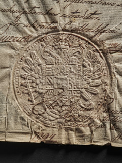 Great state seal; impression of the great state seal; official document seal; multi-field coat of
