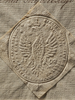 seal of the landed gentry court; documents; official seals; 1792; Kraków, Poland; seal; Zurakowski,