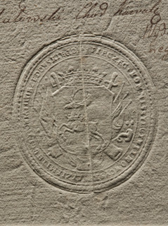 Seal of the Civil-Military Order Commission of the Lublin Province, dry impression. Round seal
