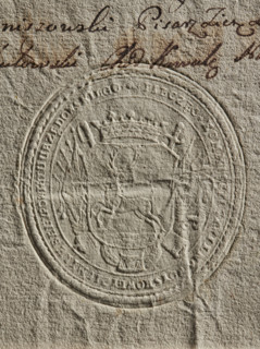 Round dry impression of the seal of the Civil-Military Order Commission of the Lublin Province,
