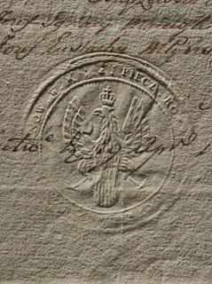 Seal of the Civil-Military Order Commission of the Duchy of Mazovia and Ciechanów Land. Dry