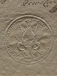 Seal of the Civil-Military Order Commission of the Czersk Land. Round dry impression of the seal.