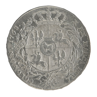 Crown thaler, Mitmaster Justyn Schröder (Warsaw Mint 1768–1772); Stanislaw August Poniatowski (King