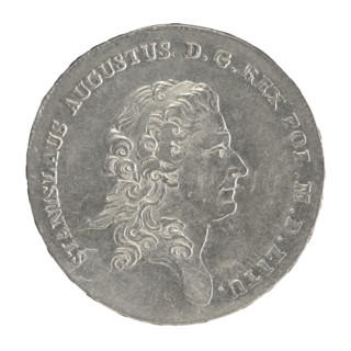 Crown thaler, Mitmaster of the Warsaw Mint Justyn Schröder (1768–1772); Stanislaw August