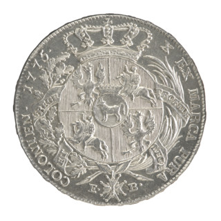 Crown thaler by Efraim Brenn (fl. 1774–1792), 1775. Obverse: Head of Stanislaw August Poniatowski
