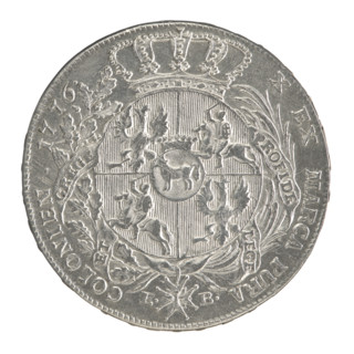 Crown thaler by Efraim Brenn (fl. 1774–1792), 1776. Obverse: Head of Stanislaw August Poniatowski