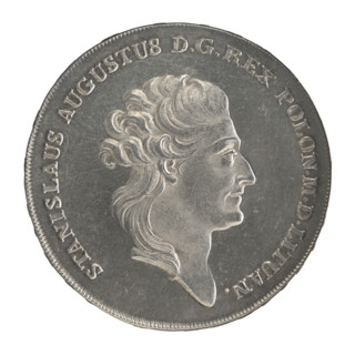 Crown thaler by Efraim Brenn (fl. 1774–1792), 1785. Obverse: Head of Stanislaw August Poniatowski