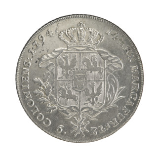 Crown thaler, Stanislaw August Poniatowski (King of Poland; 1732–1798). Obv.: Head of Stanislaw