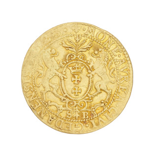 Gdansk ducat, Sigismund III Vasa (King of Poland; 1587–1632). Obverse: Bust of the king with a