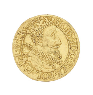 Gdansk ducat by Daniel Klüwer (fl. 1608–1618). Obverse: Bust of King Sigismund III Vasa (1566–1632)