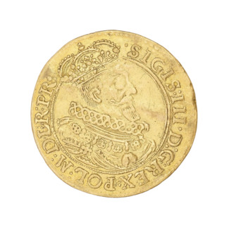 Gdansk ducat, Sigismund III Vasa (King of Poland; 1587–1632). Obverse: Bust of the king with a