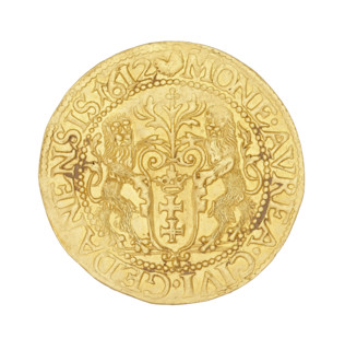 Gdansk ducat by Daniel Klüwer (fl. 1608–1618), 1612. Obverse: Bust of King Sigismund III Vasa