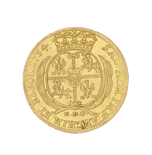 Crown ducat, Augustus III Saxony (King of Poland; 1733–1763), Johann Georg (mintmaster, 1750–1753),