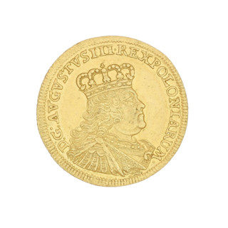 Crown ducat by Croll, Ernest Dietrich (fl. 1753–1763), 1754. Obverse: Bust of August III in armour