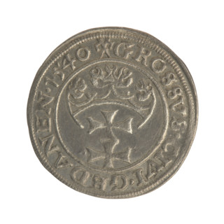 Gdansk grosz, Sigismund I the Old (King of Poland; 1506–1548). Coin, 1540. Obverse: Crowned male