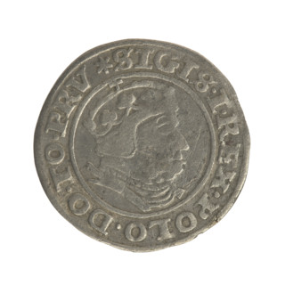 Gdansk grosz, Sigismund I the Old (King of Poland; 1506–1548). Polish coin (1540). Obverse: Crowned