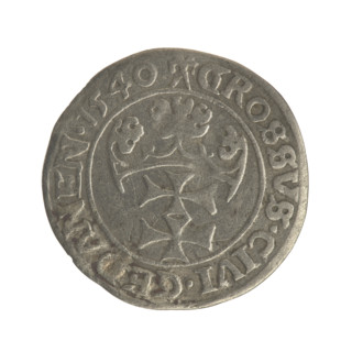 Gdansk grosz, Sigismund I the Old (King of Poland; 1506–1548), Polish coin, Jagiellon dynasty.
