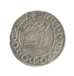 Gdansk grosz, Sigismund I the Old (King of Poland; 1506–1548). Polish coin (1535). Obverse: Crowned
