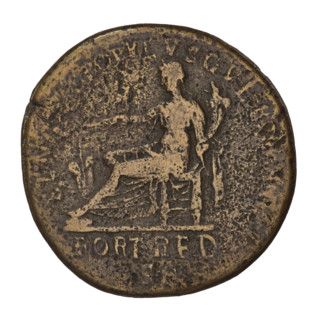 sestertius, Trajan (53–117; Roman emperor 98–117); 115–116; Roman Empire; Rome. Obverse: head of