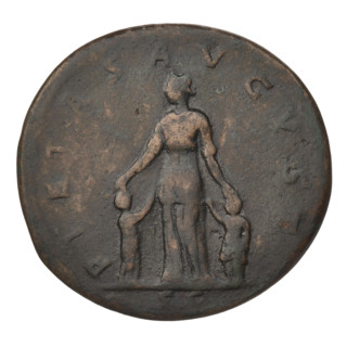 Sestertius, Trajan (53–117; Roman emperor 98–117). Obverse: bust of Matidia the Elder (Trajan's