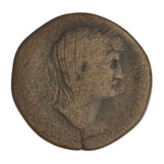sestertius, Hadrian (76–138; Roman emperor 117–138); obverse: bust of Hadrian with laurel wreath