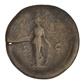 sestertius, Hadrian (76–138; Roman emperor 117–138); Obv.: Bust of Hadrian with a laurel wreath