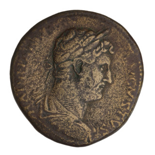 sestertius, Hadrian (76–138; Roman emperor 117–138); obverse: bust of Hadrian with laurel wreath