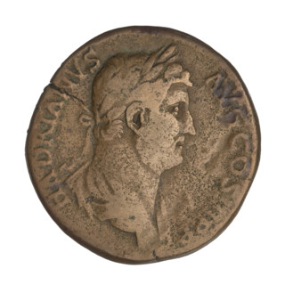Sestertius of Hadrian (76–138; Roman Emperor 117–138), 134–138, Rome, Roman Empire. Obverse: Bust