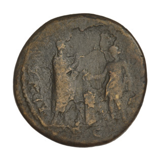 Sestertius, Hadrian (76–138; Roman Emperor 117–138). Obverse: bust of Hadrian facing right in