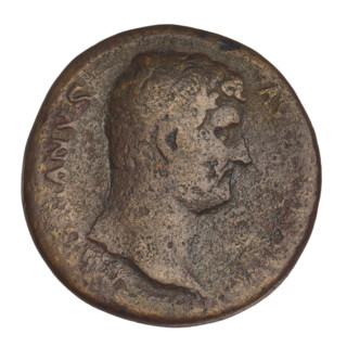sestertius, Hadrian (76–138; Roman emperor 117–138); bronze coin, weight 26.65 g, Rome, 134–138.