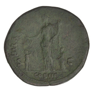 Sestertius, Hadrian (76–138; Roman emperor 117–138). Obverse: bust of Hadrian facing right in