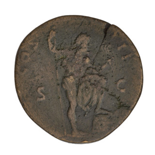 sestertius, Hadrian (76–138; Roman emperor 117–138); obverse: head of Hadrian in laurel wreath