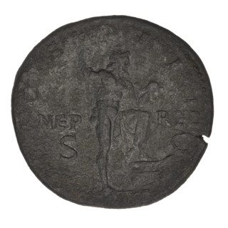 sestertius, Hadrian (76–138; Roman emperor 117–138), Neptune (mythology), laurel wreaths, heads,