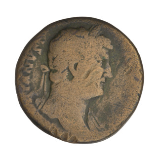 Sestertius, Hadrian (76–138; Roman emperor 117–138). Obverse: head of Hadrian with laurel wreath